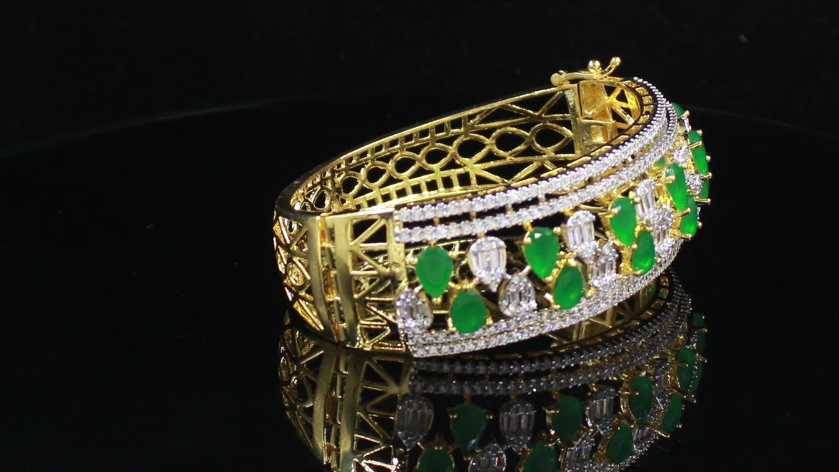 Ganga Jamuna Finish Alternating Teardrop Bracelet