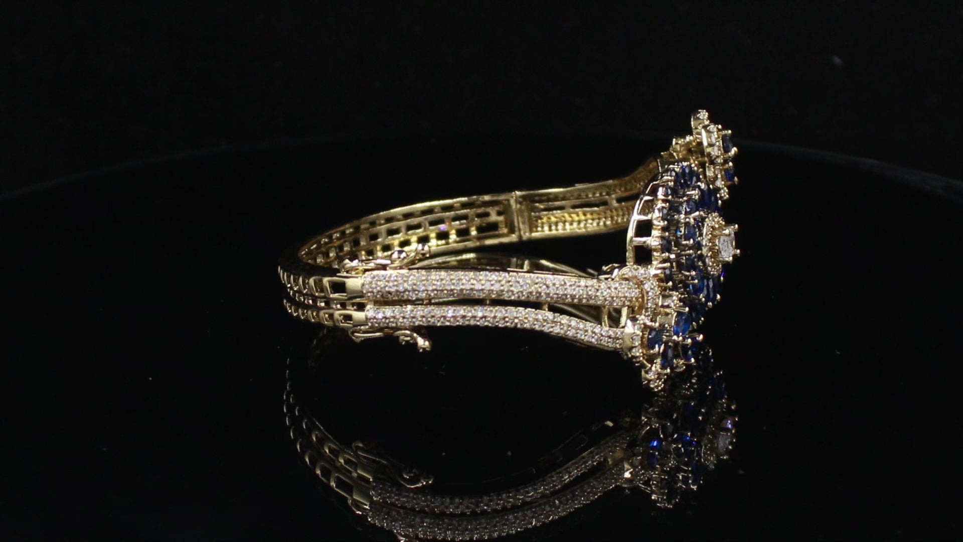 Victorian Polish Floral Medallion Statement Bracelet