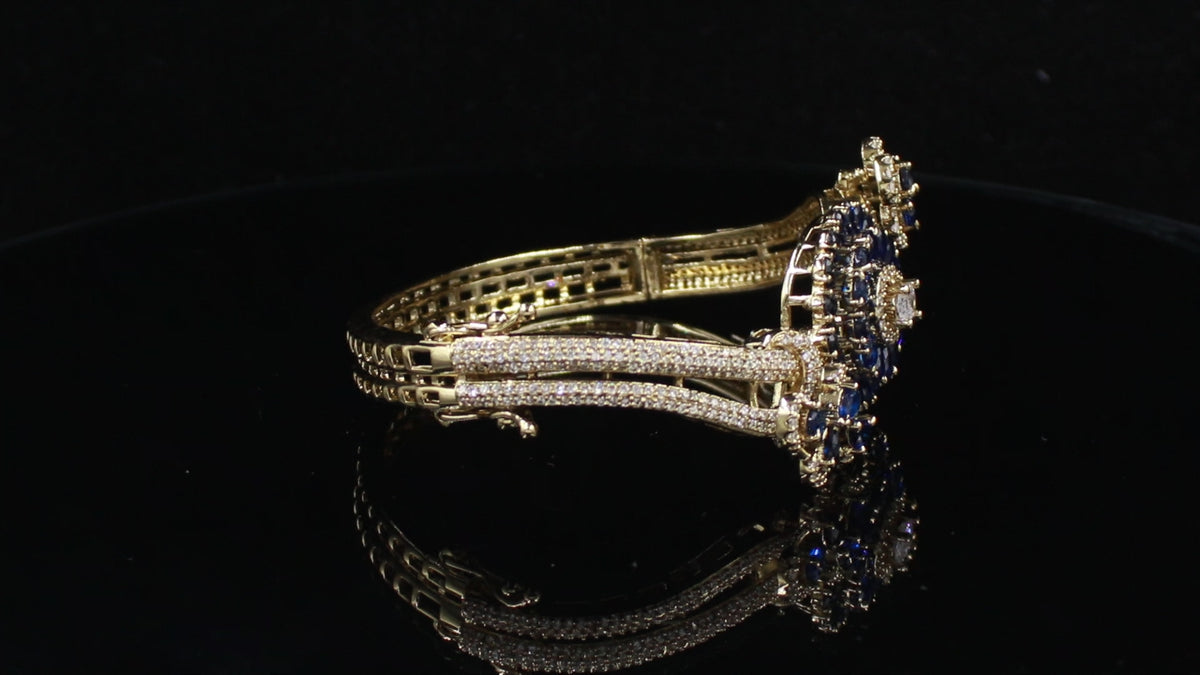 Victorian Polish Floral Medallion Statement Bracelet