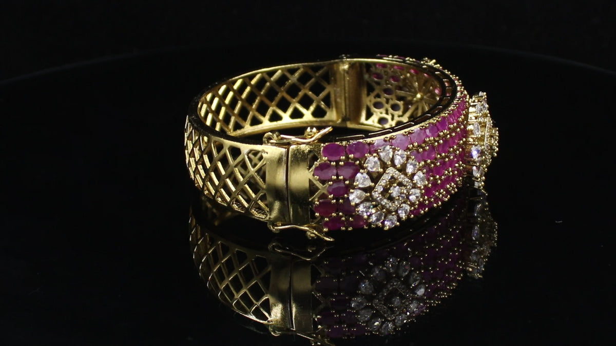 Victorian Polish Multi-Row Floral Medallion Bracelet