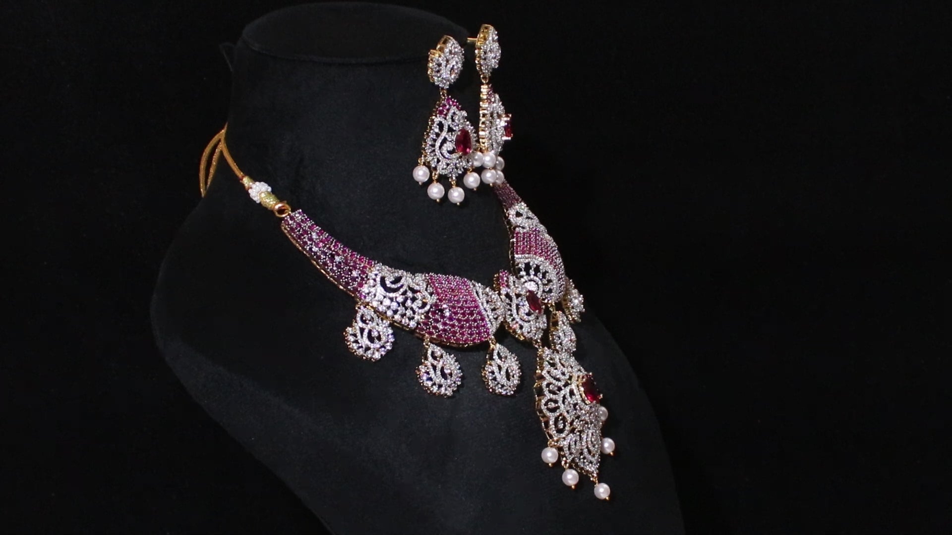 Ganga Jamuna Polish Floral Statement Choker Set