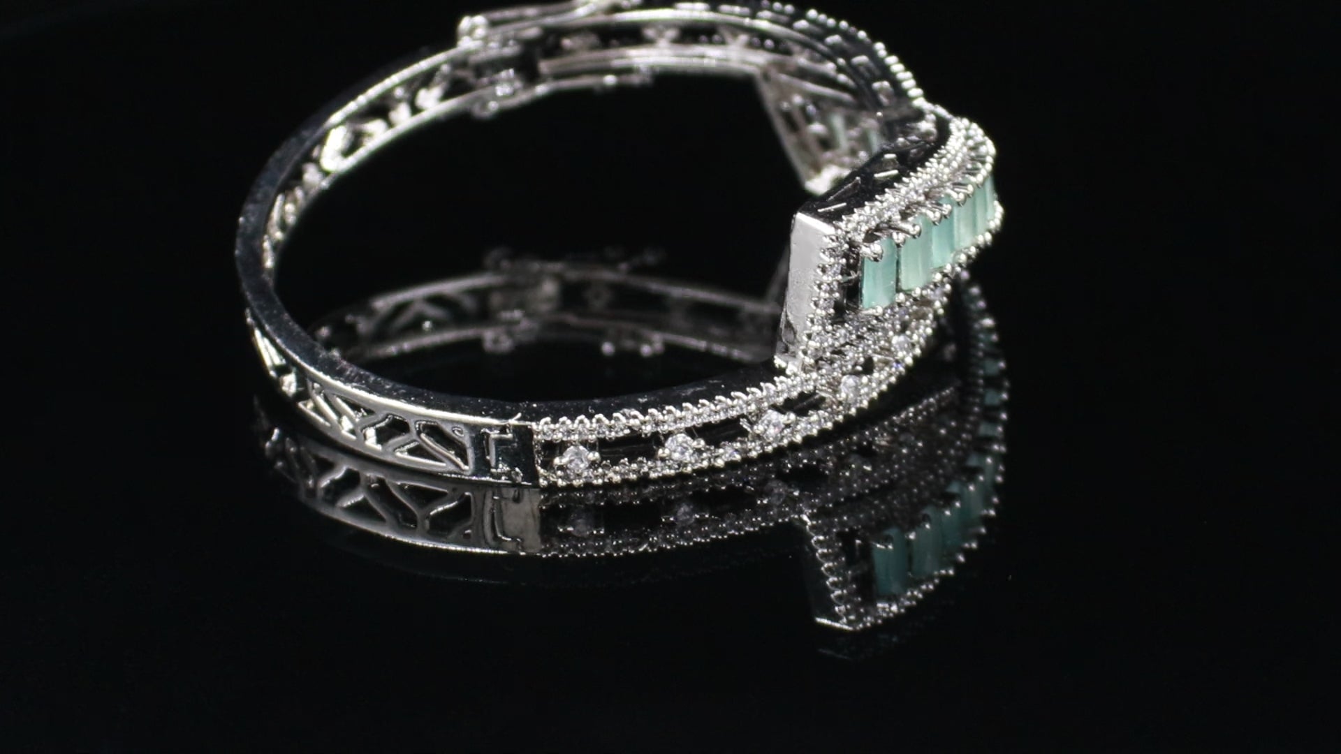 Silver Finish Asymmetric Wave Bracelet
