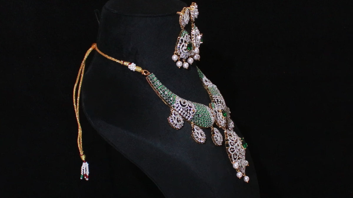 Ganga Jamuna Polish Floral Statement Choker Set