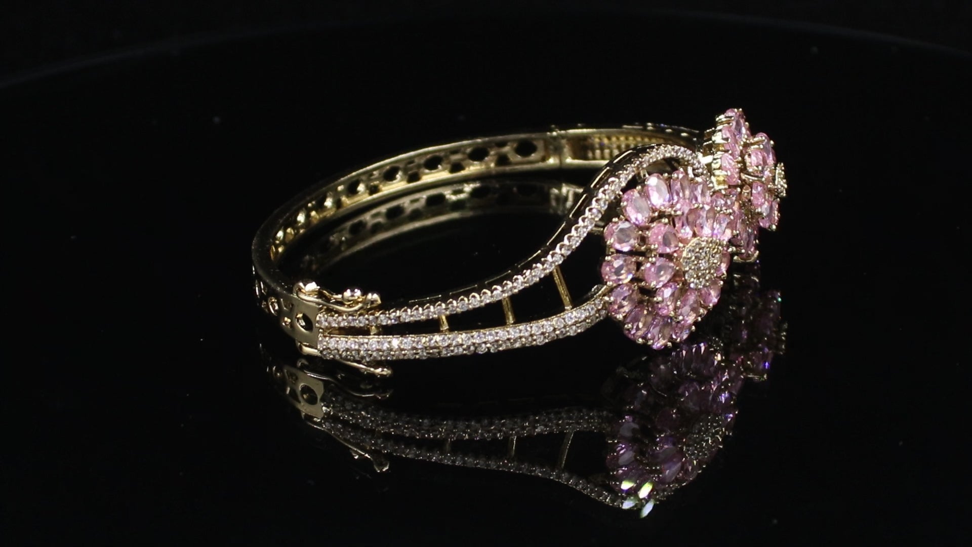 Victorian Polish Dual Floral Statement Bracelet