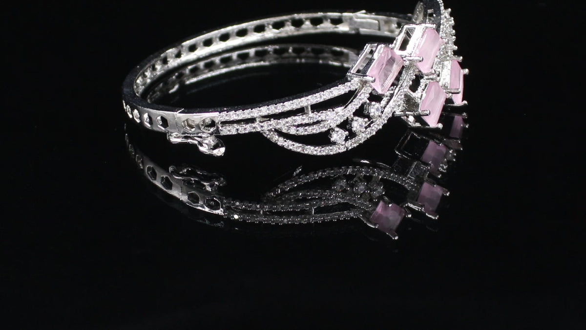 Silver Finish Intertwined Wave Bracelet