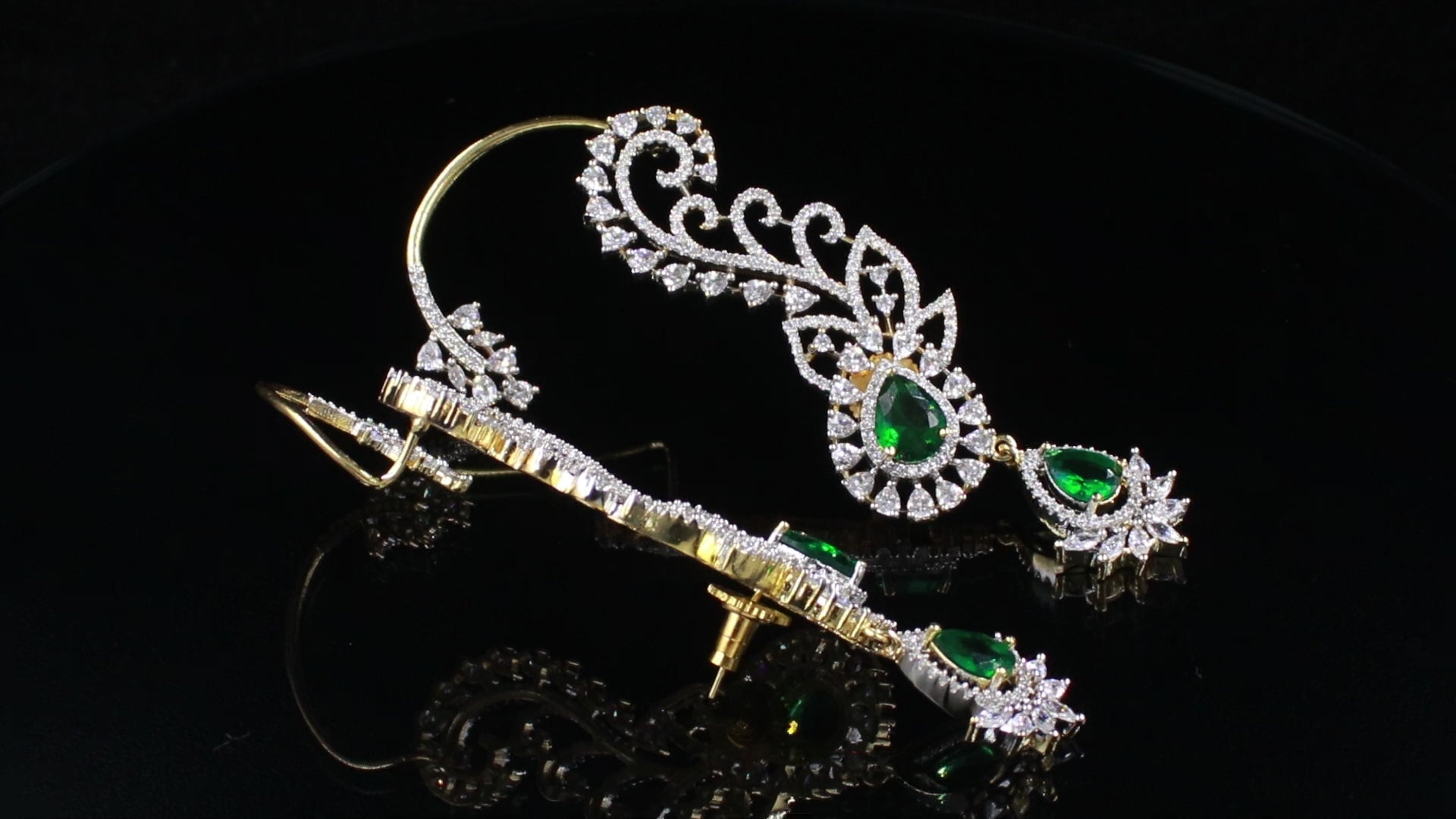 Ganga Jamuna Finish Swirling Ear Cuffs