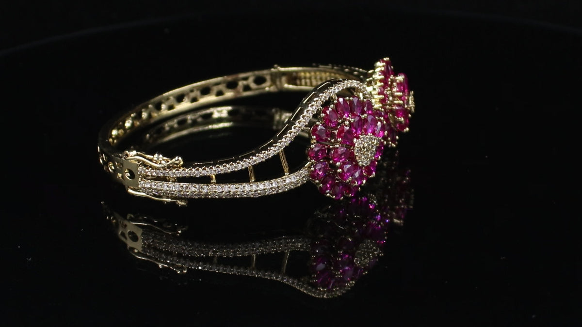 Victorian Polish Dual Floral Statement Bracelet