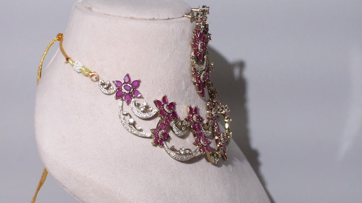 Victorian Polish Elegant Rectangular Stone Necklace Set