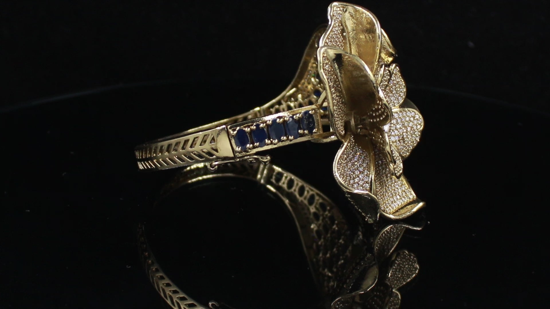 Victorian Polish 3D Floral Statement Bracelet