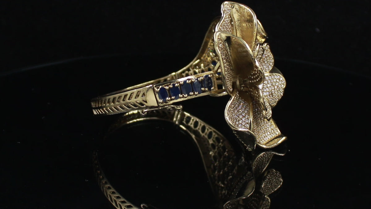 Victorian Polish 3D Floral Statement Bracelet