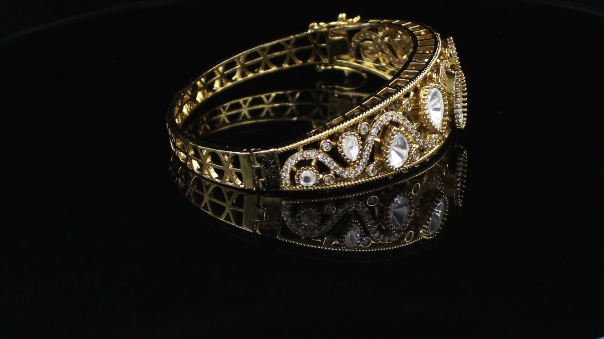 Victorian Polish Kundan Statement Bracelet