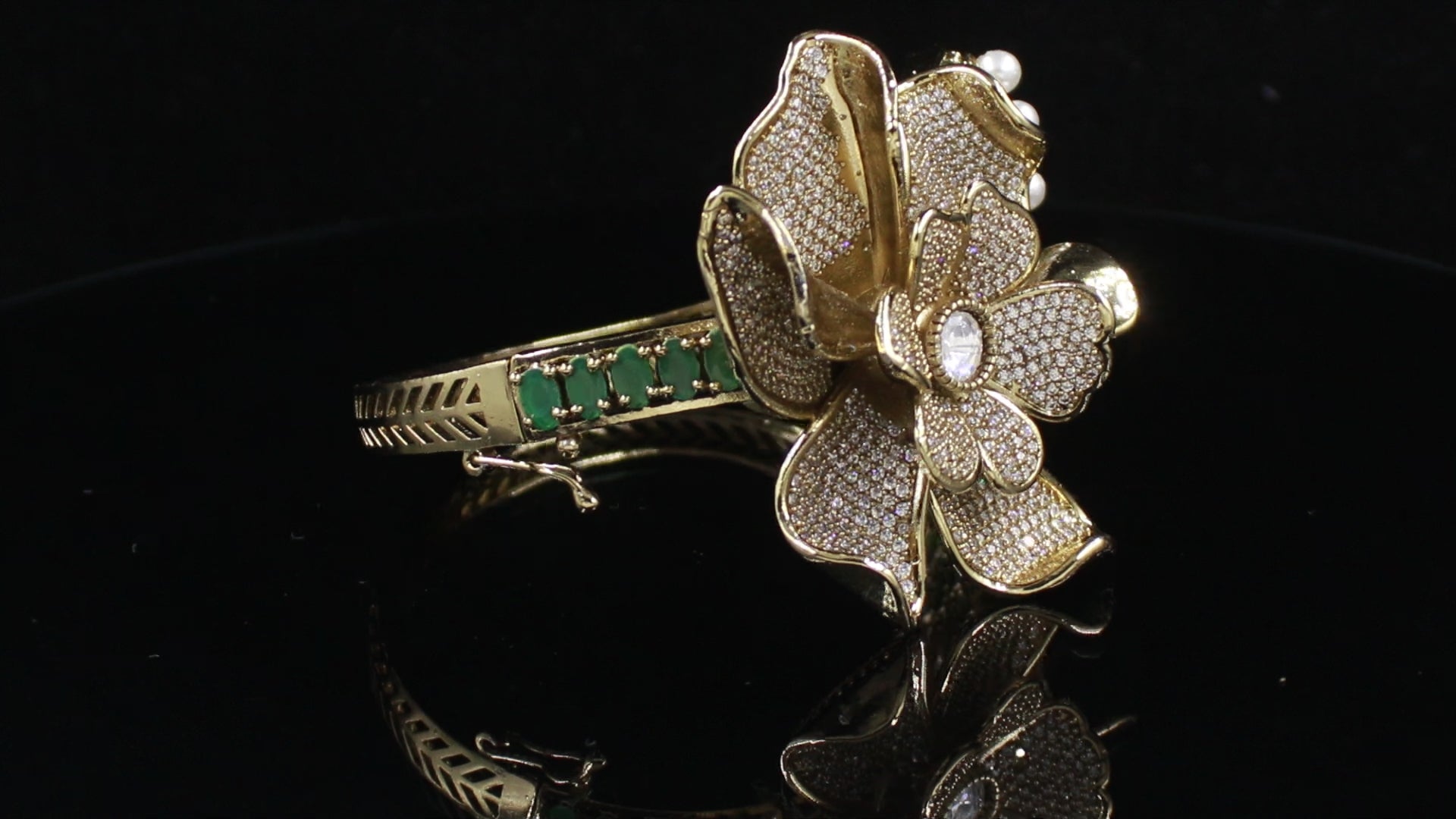 Victorian Polish 3D Floral Statement Bracelet