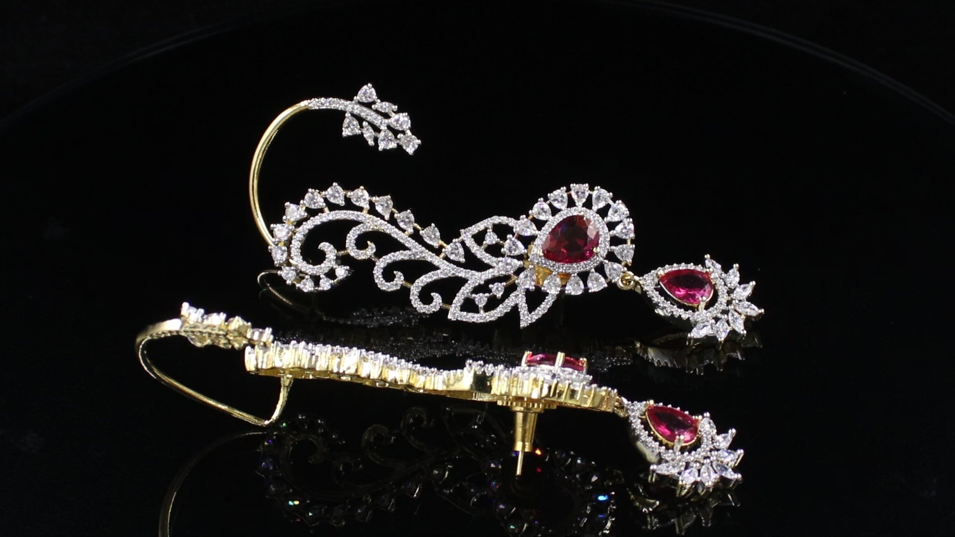 Ganga Jamuna Finish Swirling Ear Cuffs