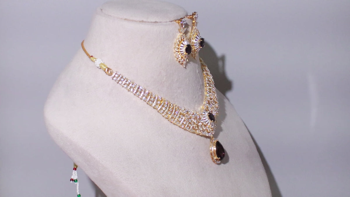 Ganga Jamuna Dual-Tone Choker Necklace Set