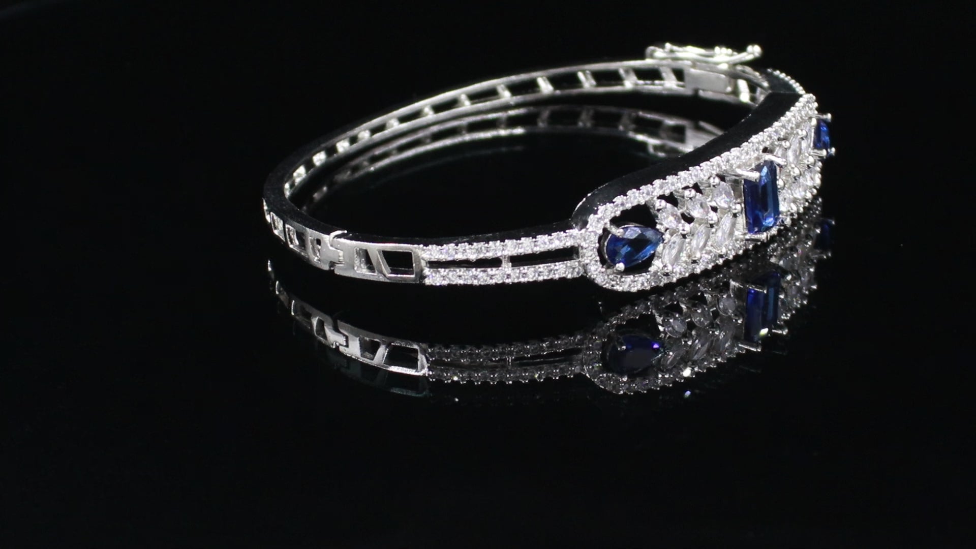 Silver Finish Botanical Statement Bracelet