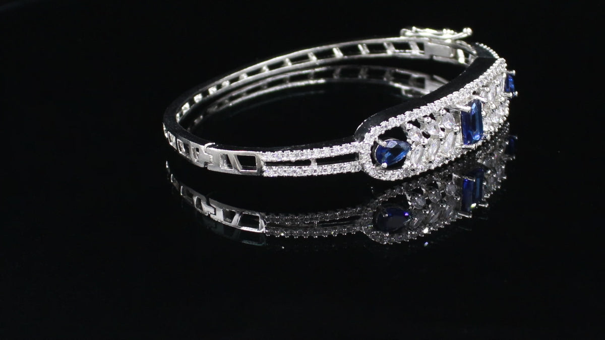 Silver Finish Botanical Statement Bracelet
