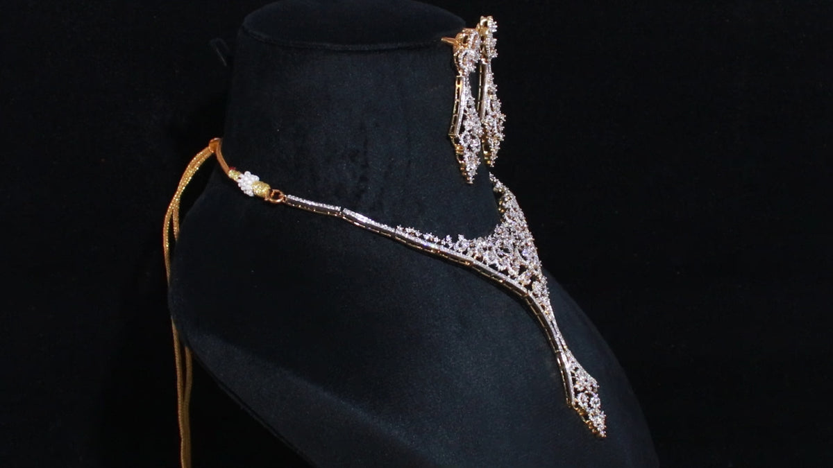 Ganga Jamuna Dual-Tone Filigree Choker Set