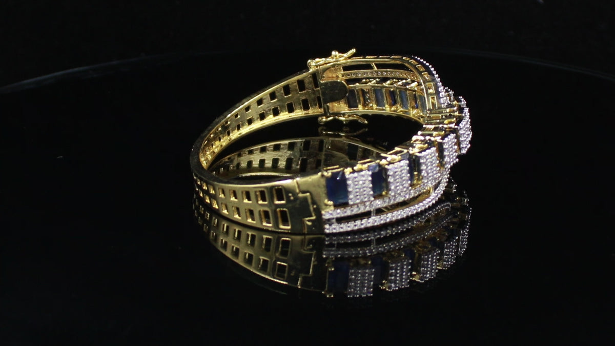 Ganga Jamuna Finish Sweeping Rectangular Stone Bracelet