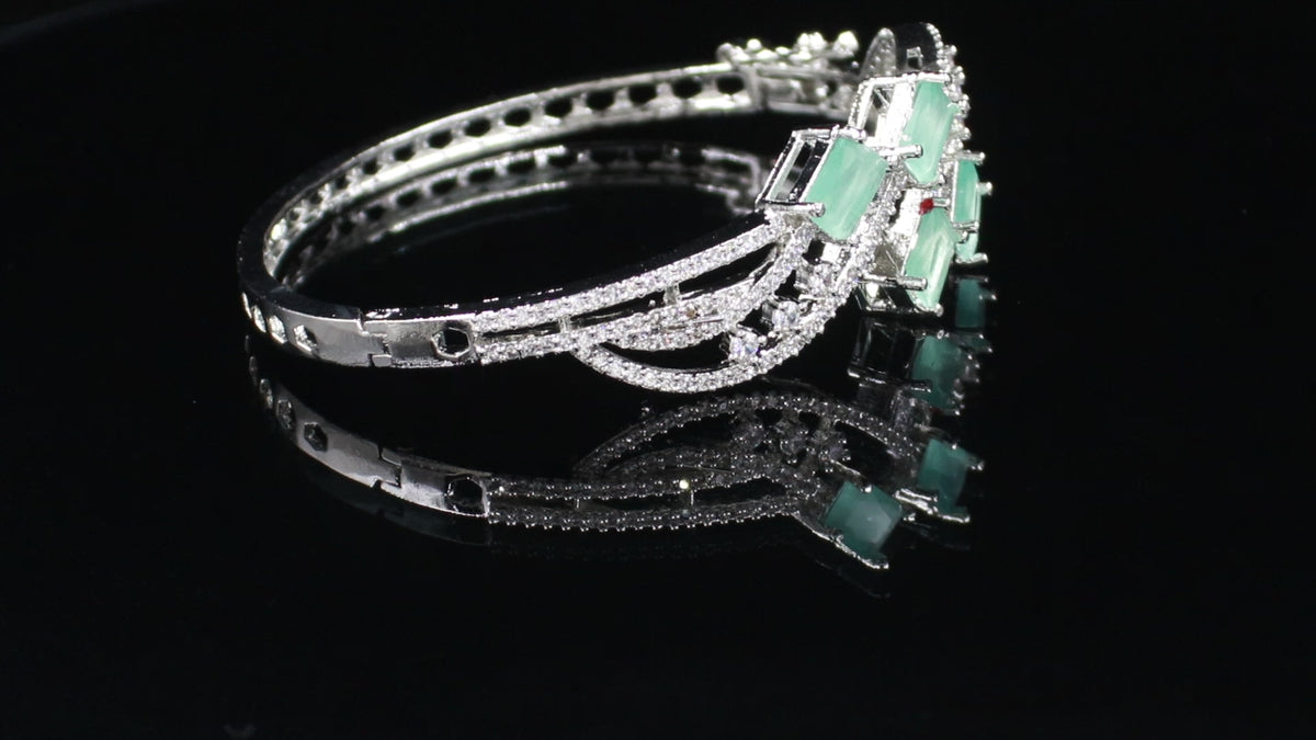 Silver Finish Intertwined Wave Bracelet