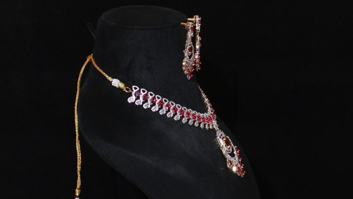 Victorian Polish Kundan Rectangular Motif Choker Set