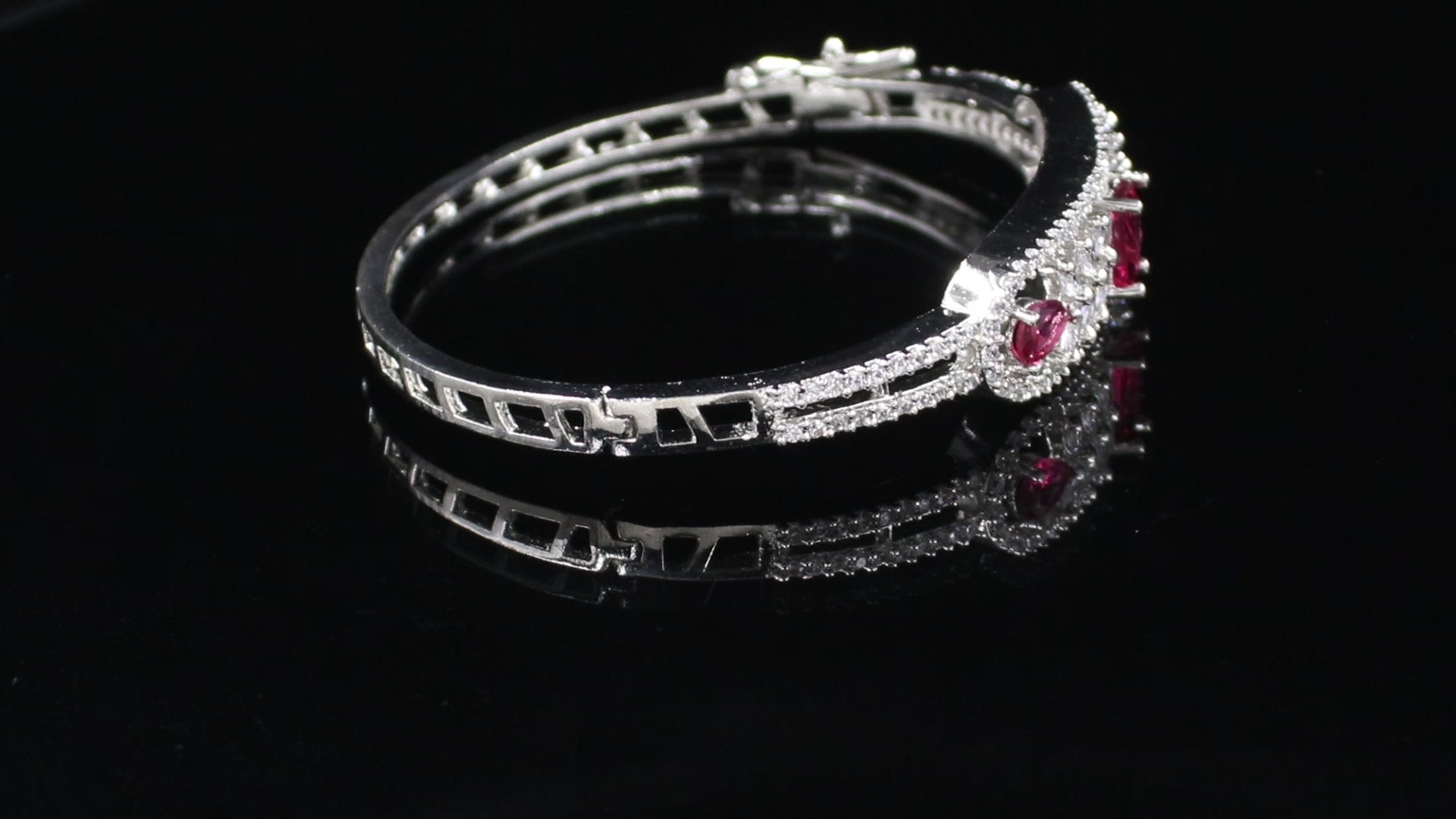 Silver Finish Botanical Statement Bracelet