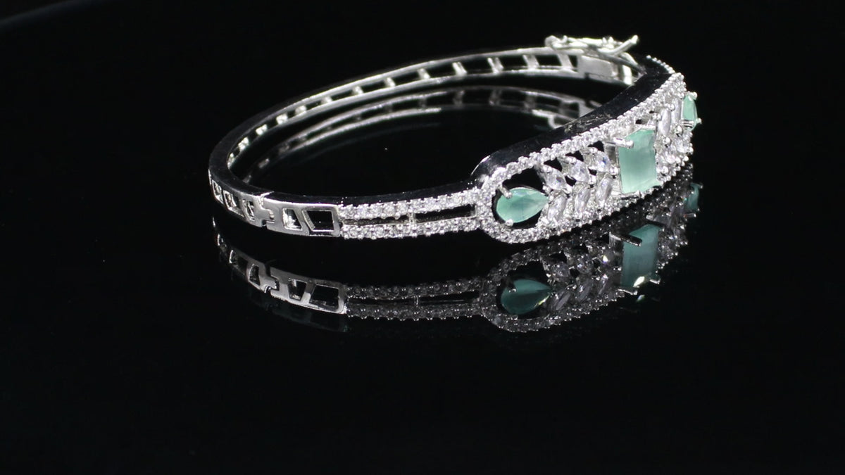 Silver Finish Botanical Statement Bracelet