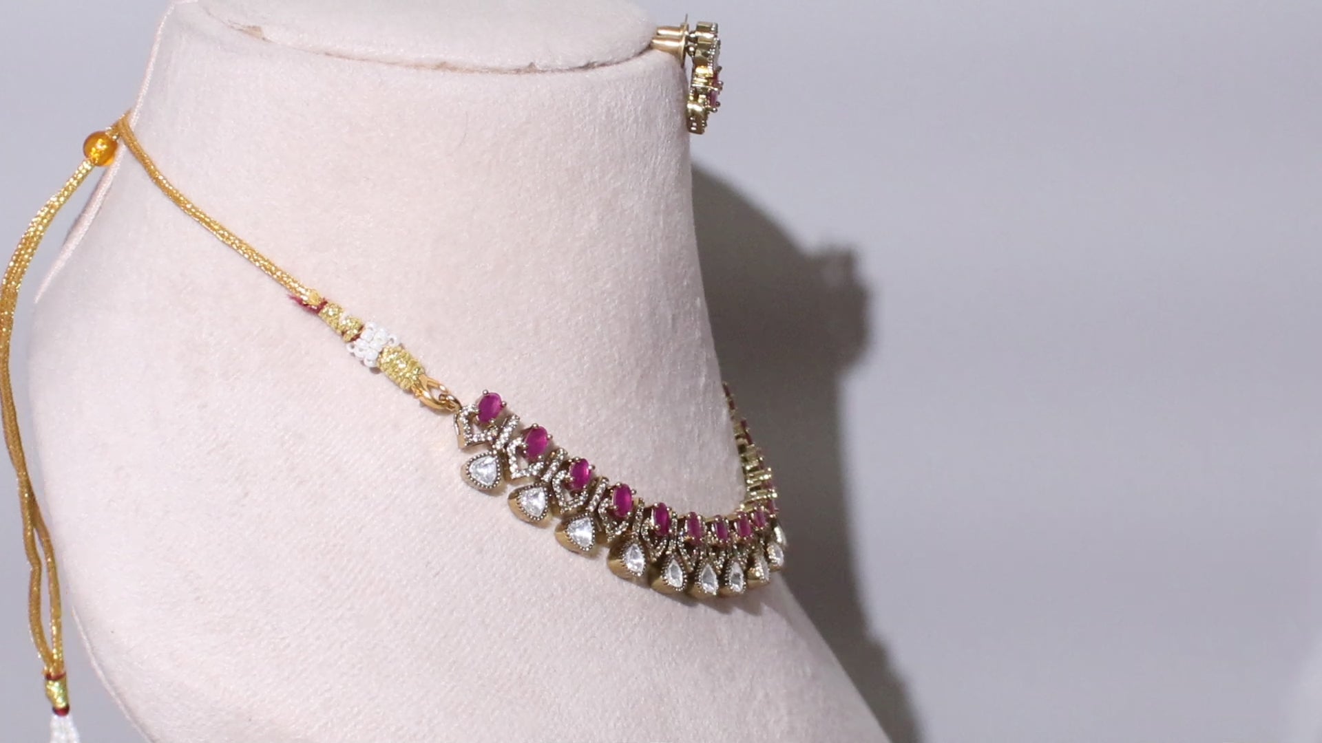 Victorian Polish Minimalist Square Stone Necklace Set