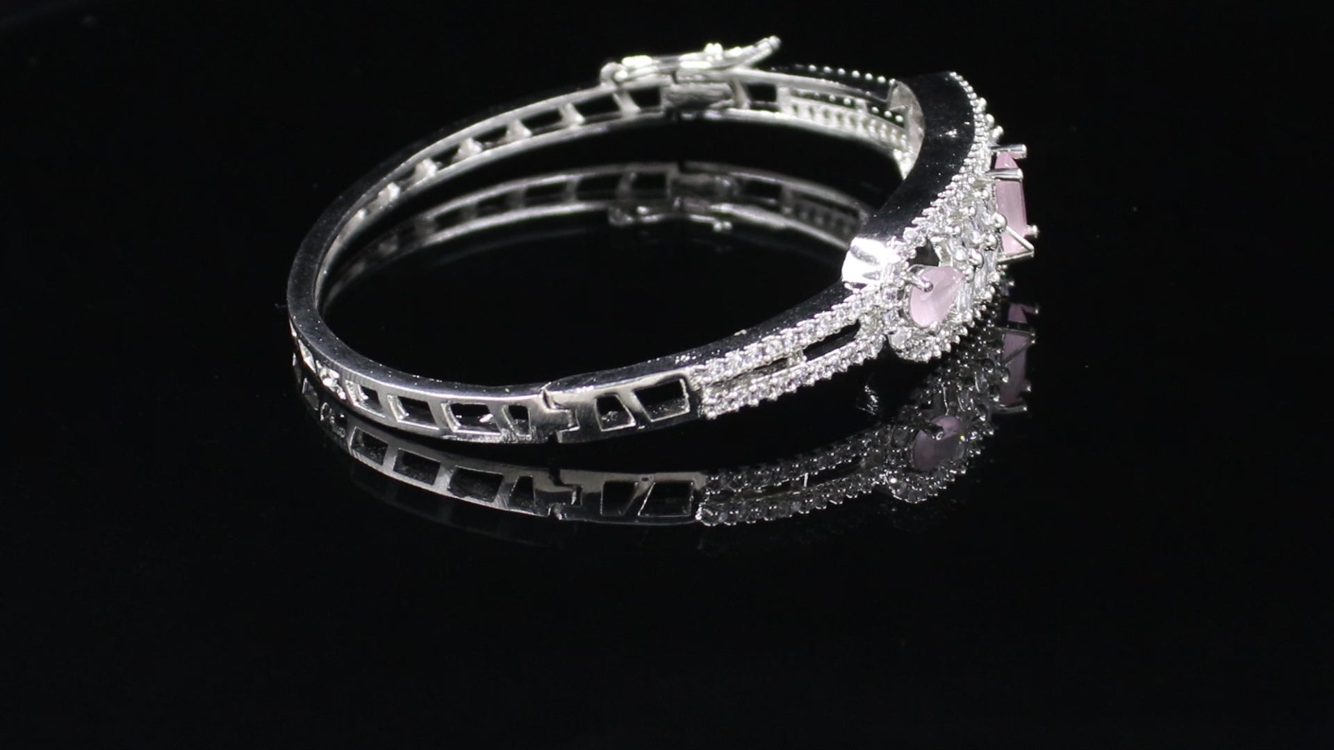 Silver Finish Botanical Statement Bracelet