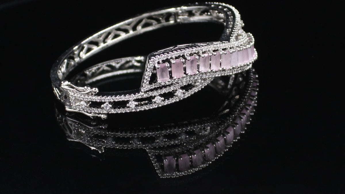 Silver Finish Asymmetric Wave Bracelet